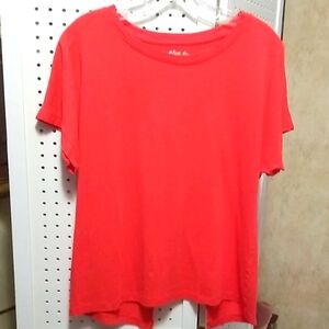 Women's Coral Top With V Cut Back